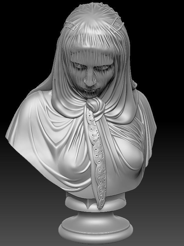 The Veiled woman of Giovanni Battista Lombardi 3D print model 3D print model_14