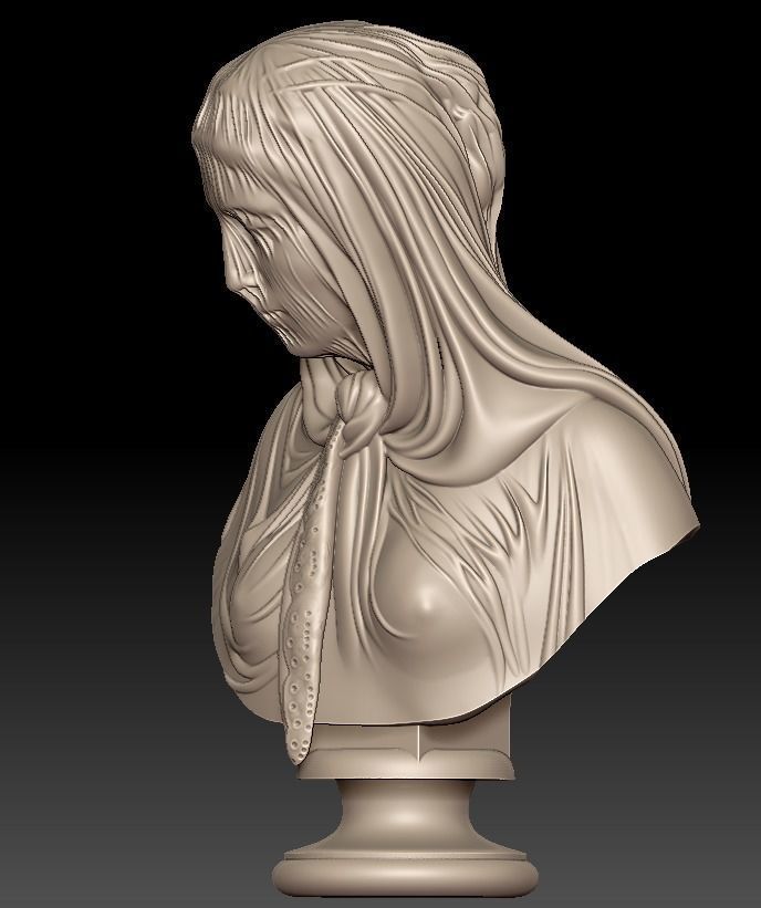 The Veiled woman of Giovanni Battista Lombardi 3D print model 3D print model_3