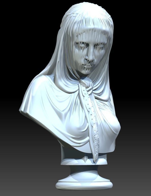 The Veiled woman of Giovanni Battista Lombardi 3D print model 3D print model_30