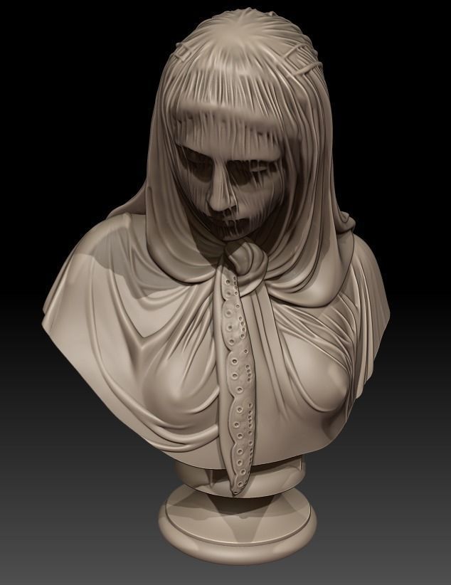 The Veiled woman of Giovanni Battista Lombardi 3D print model 3D print model_22
