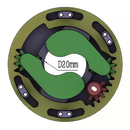 3D Printable Iris mechanism-3DP2BLROD20A 3D print model