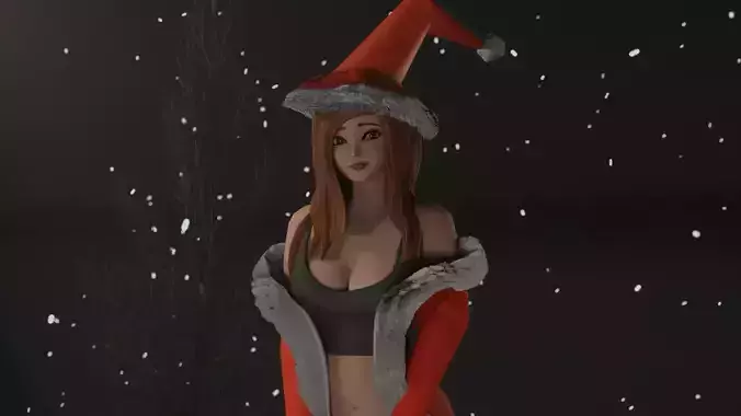 Stylized Female Christmas Character Rigged