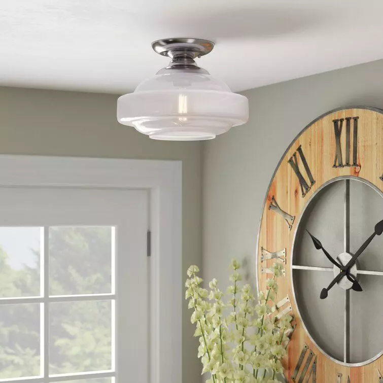 Gideon 1 - Light Simple Schoolhouse Semi Flush Mount - 2 Colour Free 3D model