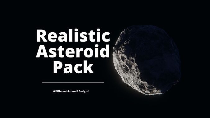 Realistic Asteroids Pack Low-poly 3D model