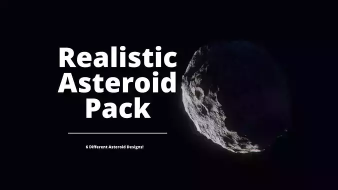Realistic Asteroids Pack Low-poly 3D model
