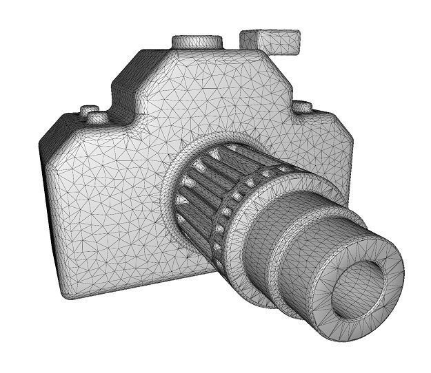 Elegant Digital Camera Low-poly 3D model_4