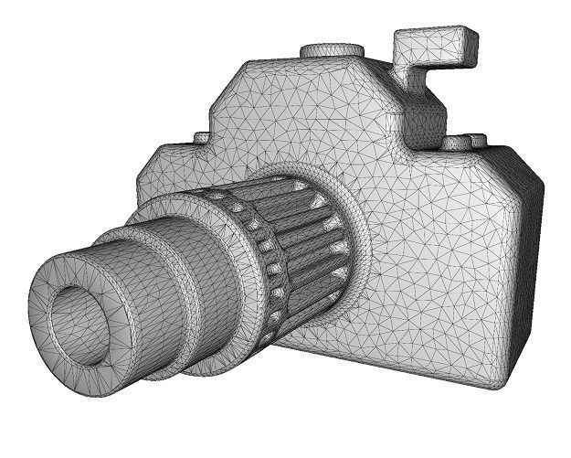 Elegant Digital Camera Low-poly 3D model_5