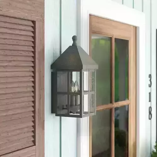 Weathersby Seeded Glass Outdoor Wall Lantern - 2 Colour