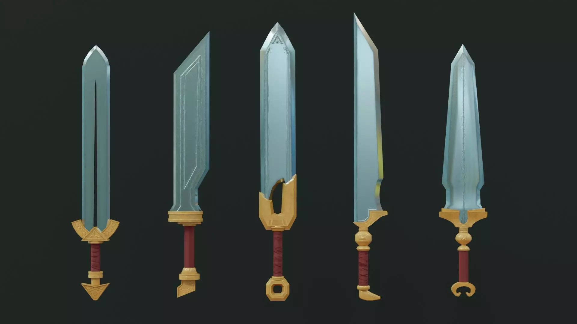 Low Poly Swords Pack Free low-poly 3D model