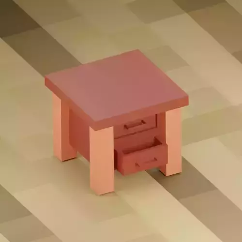 Low-Poly Table bedside with drawers