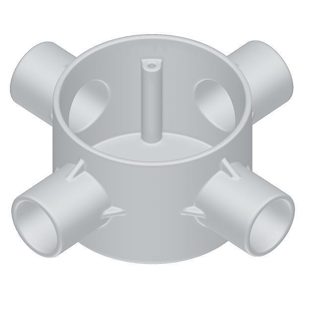 Classic Electrical Junction Box Low-poly 3D model_1