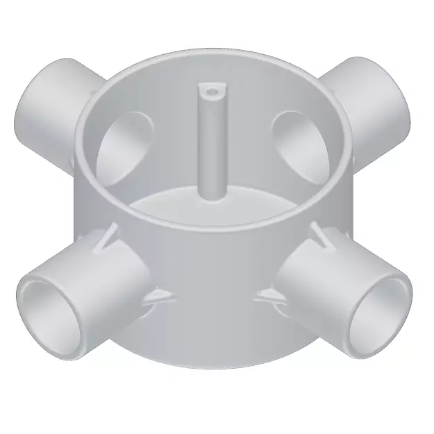 Classic Electrical Junction Box Low-poly 3D model_0