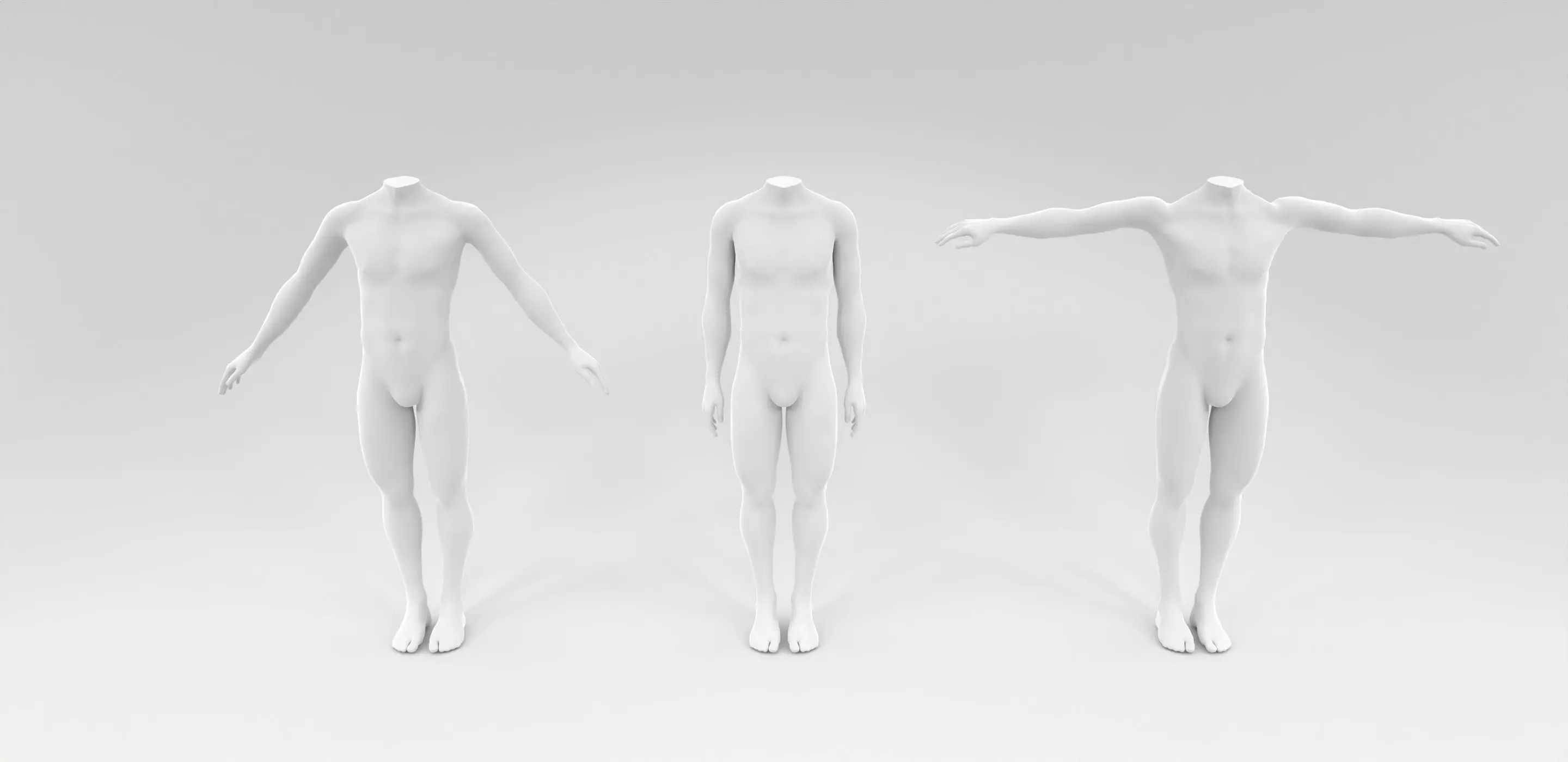headless male fashion mannequin fitting set Low-poly 3D model