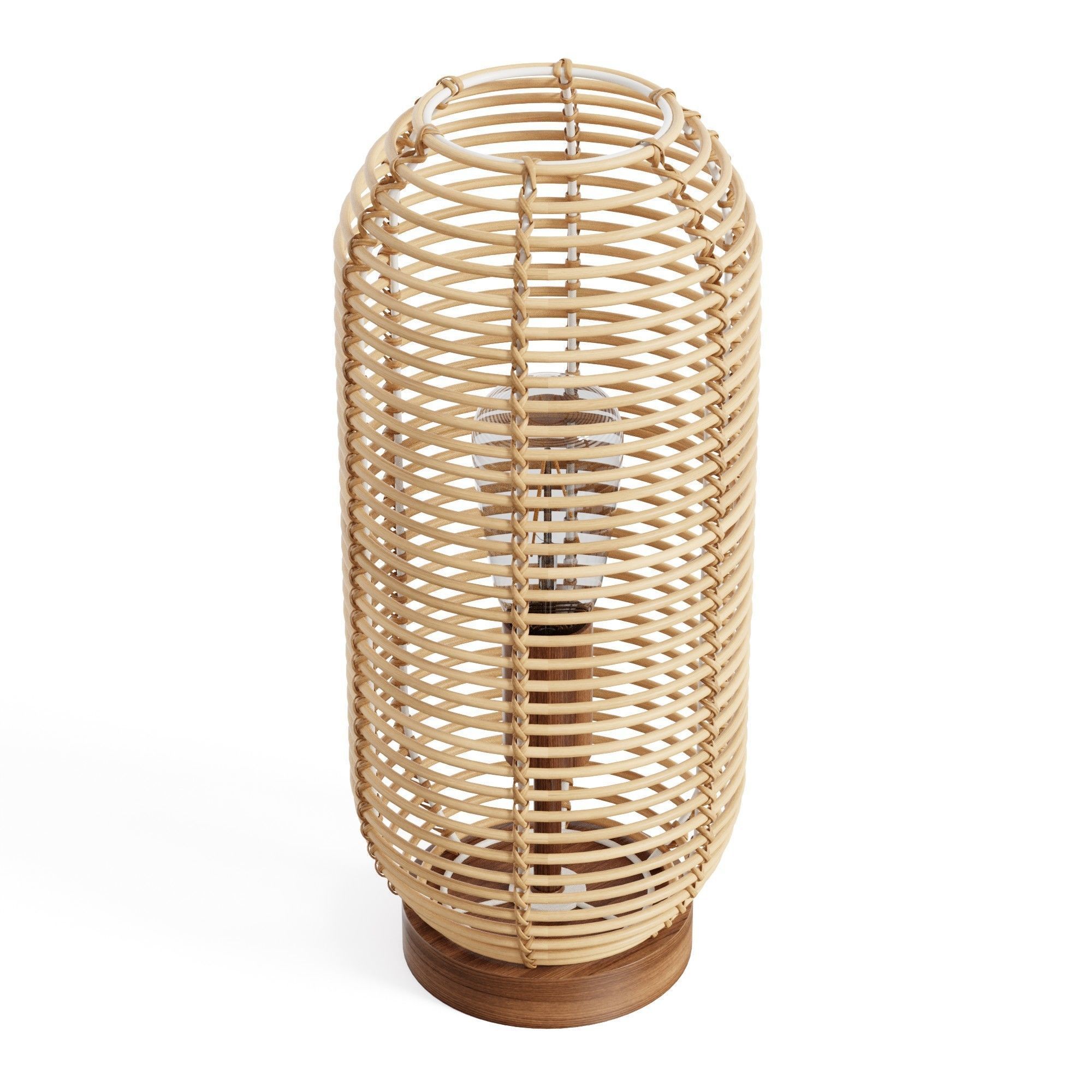 Ida lantern rattan table lamp  3D model_0