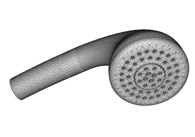 Brass Shower Head Low-poly 3D model_2