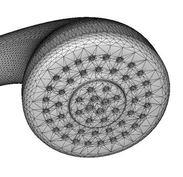 Brass Shower Head Low-poly 3D model_4