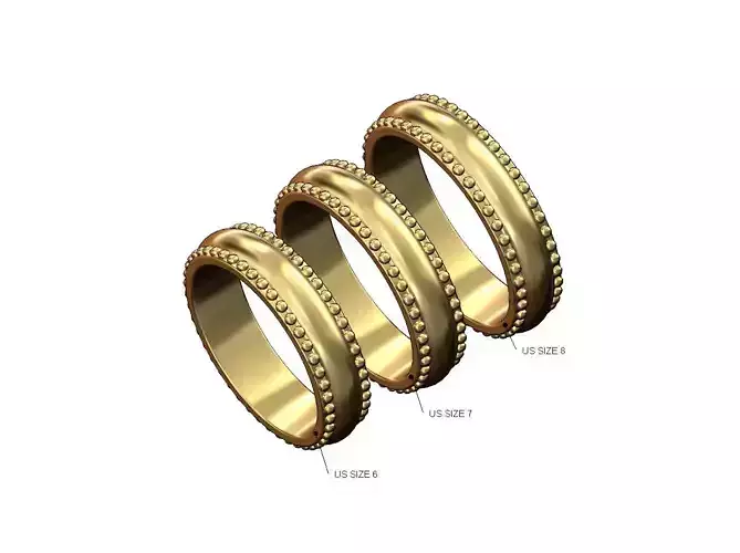 Simple dotted dome band US sizes 6 7 8 