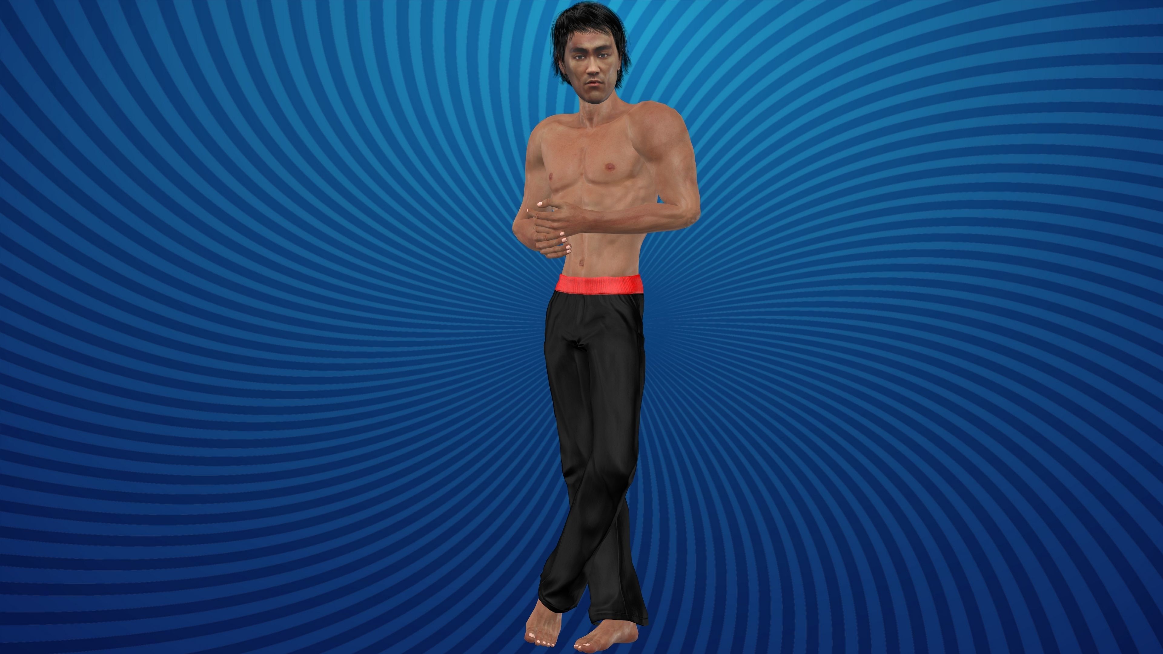 Bruce Lee with Animation 3D model_11