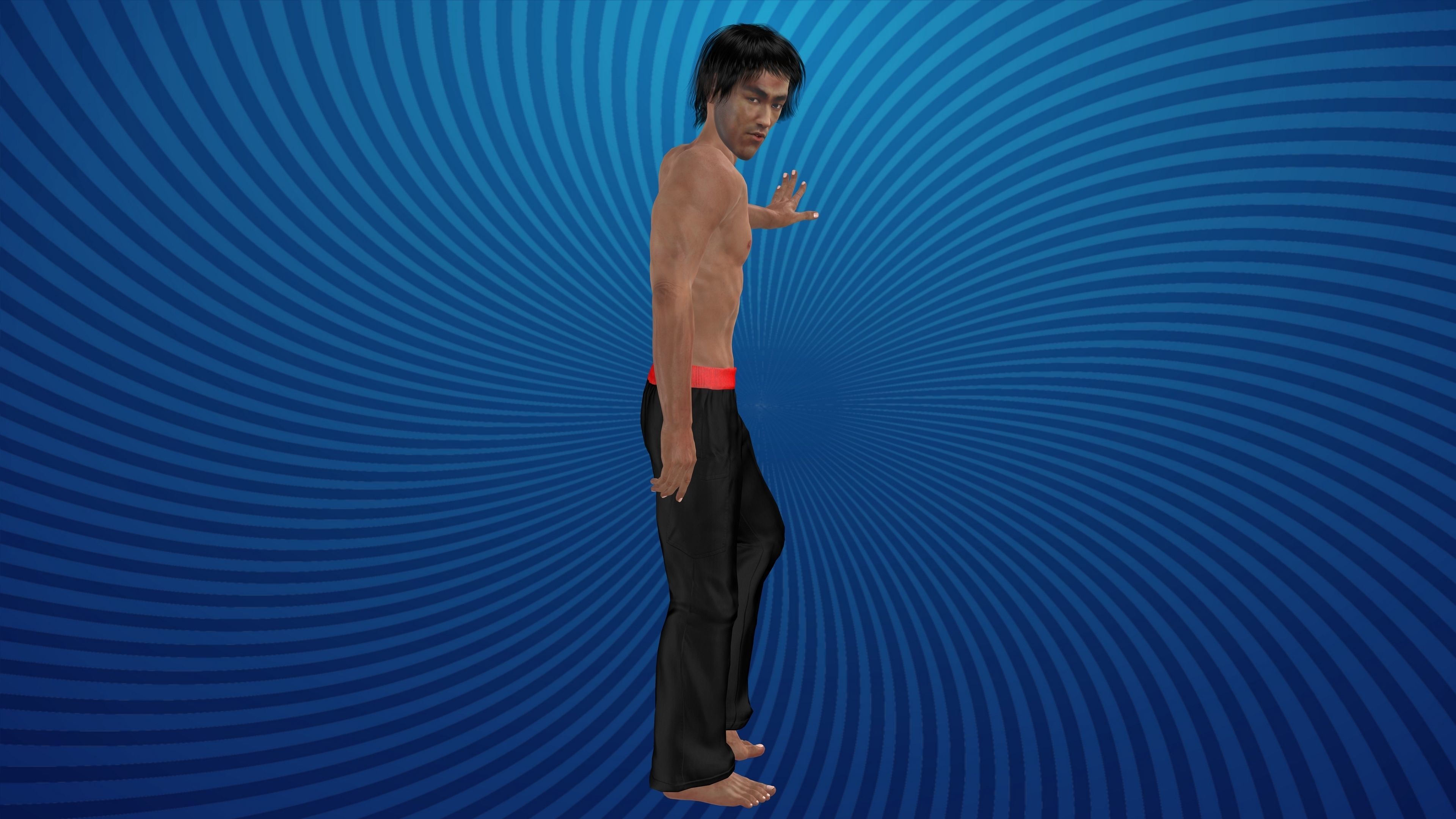 Bruce Lee with Animation 3D model_12