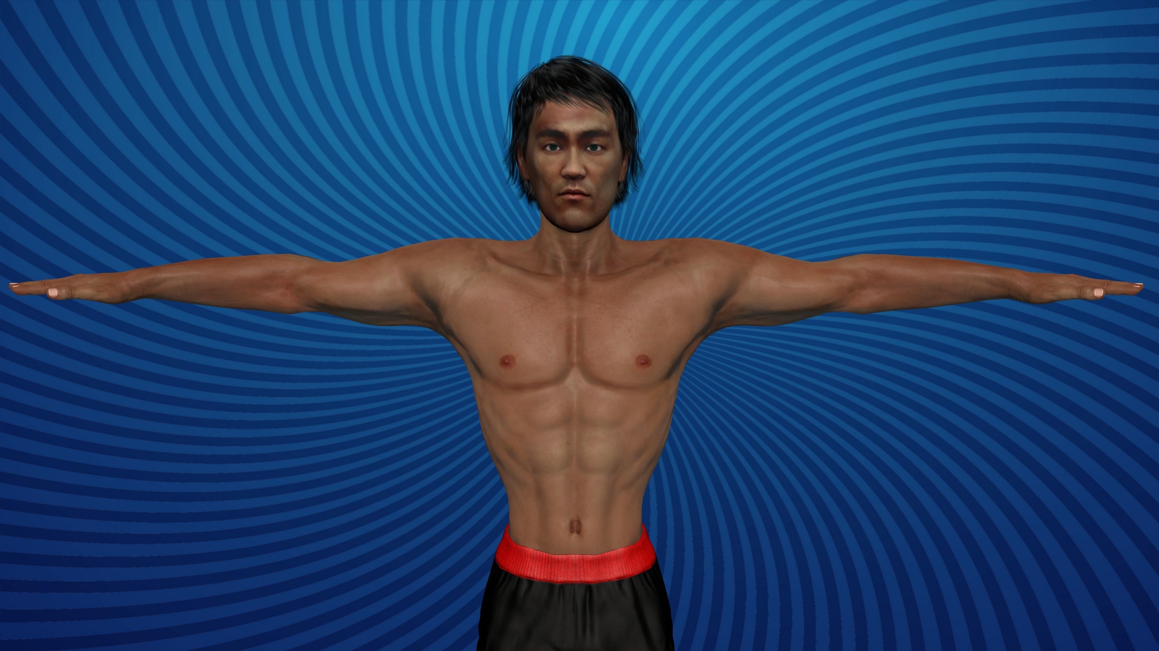 Bruce Lee with Animation 3D model_2