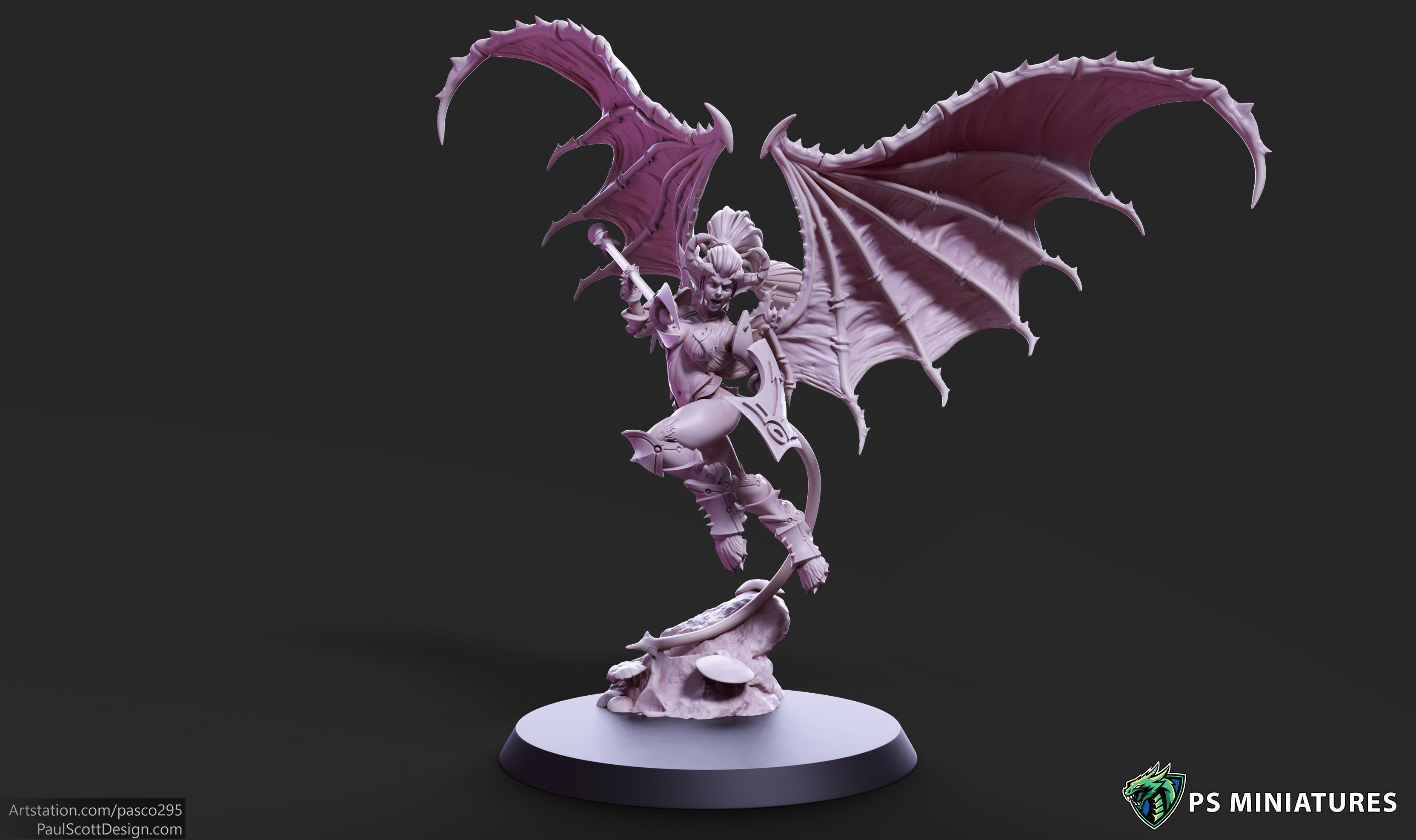 Drow Demonic Harpys and Valkyries Bundle 3D print model_10