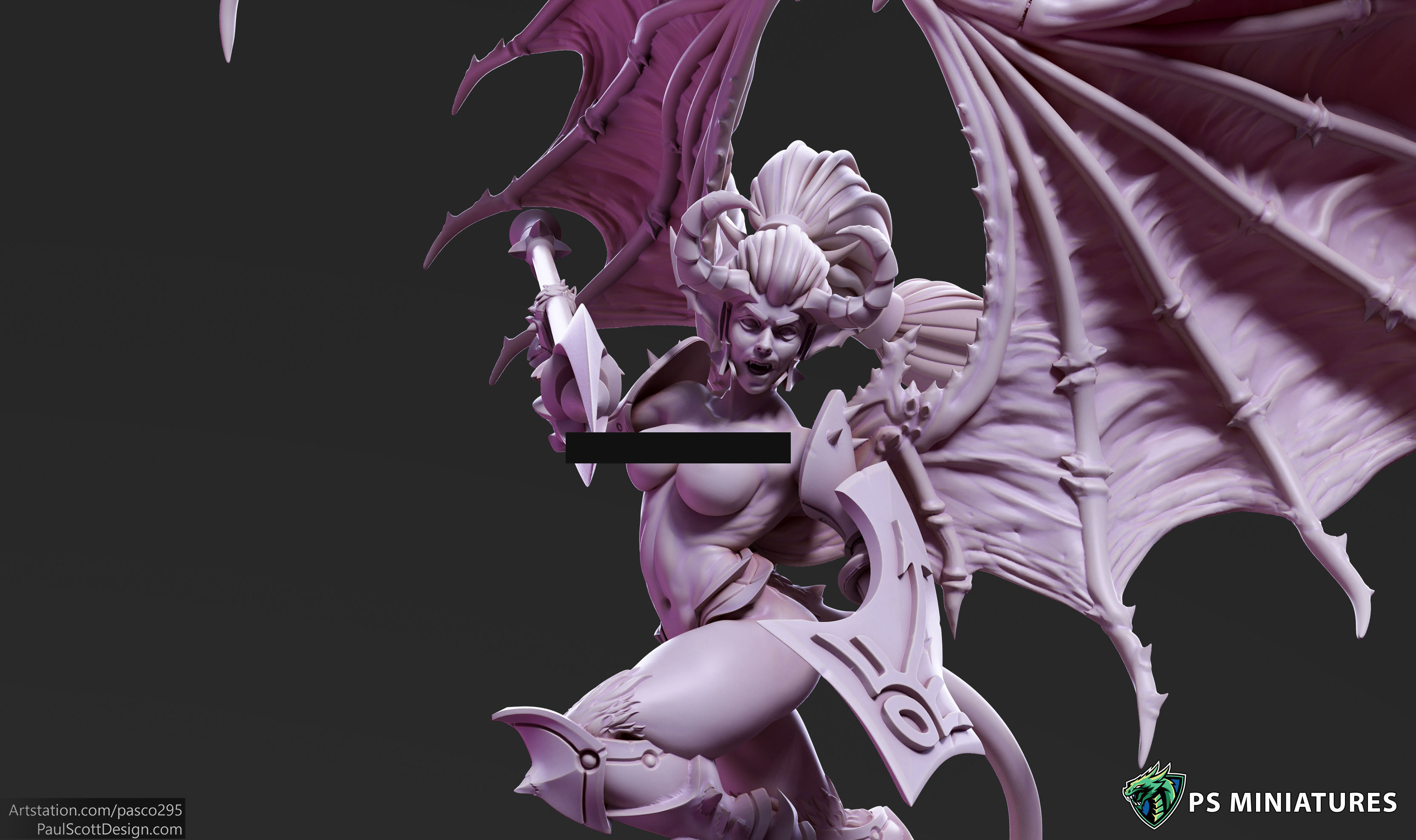 Drow Demonic Harpys and Valkyries Bundle 3D print model_11