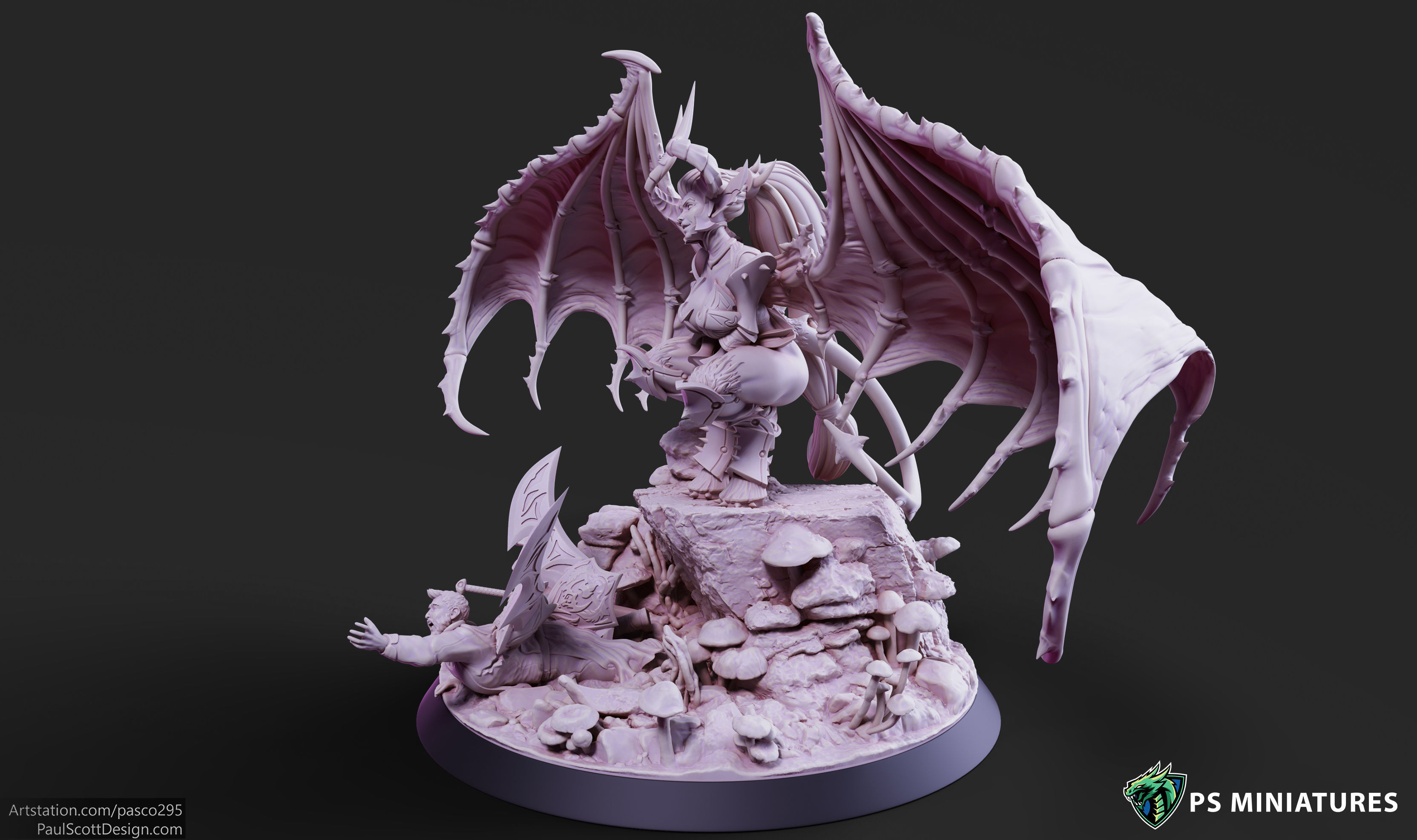 Drow Demonic Harpys and Valkyries Bundle 3D print model_2
