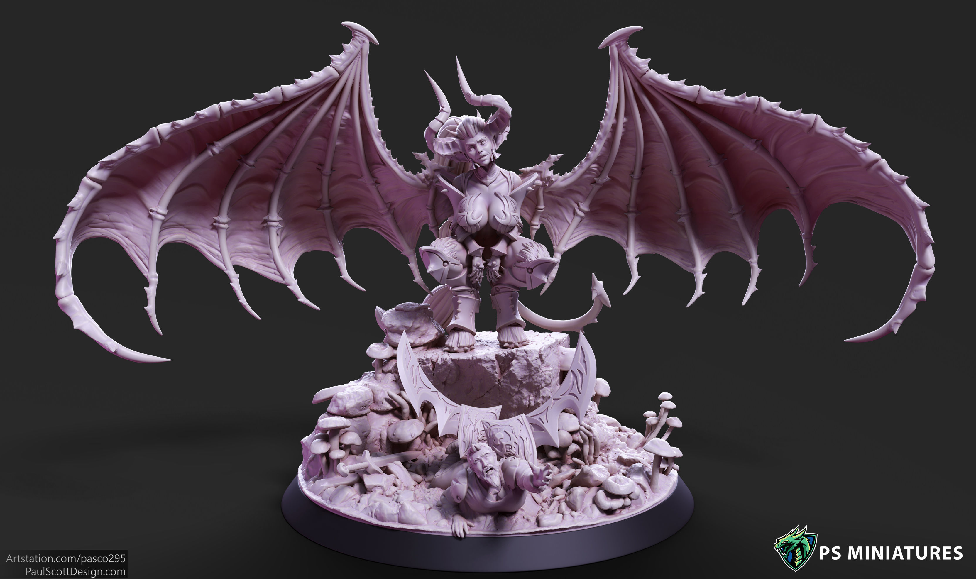 Drow Demonic Harpys and Valkyries Bundle 3D print model_1
