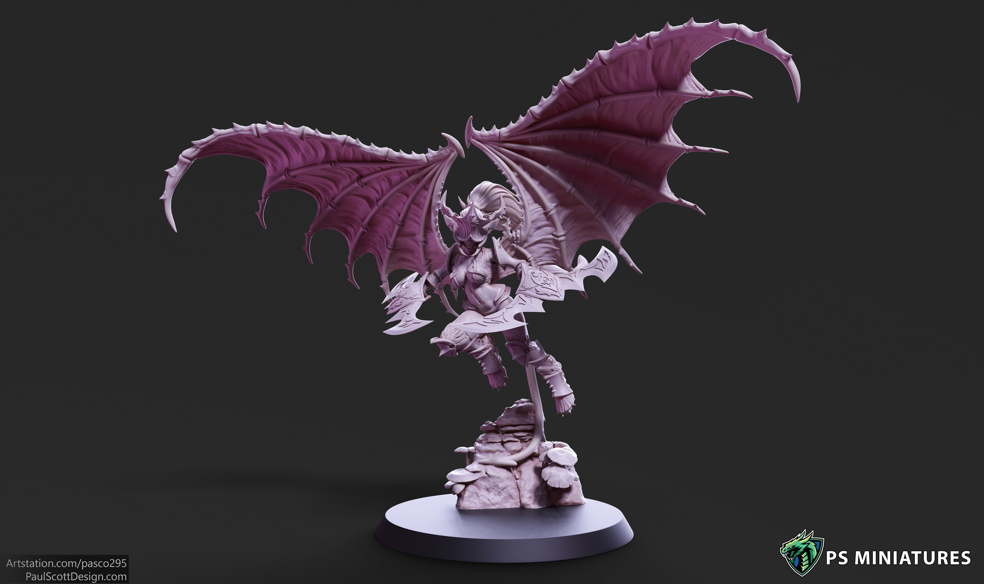 Drow Demonic Harpys and Valkyries Bundle 3D print model_34