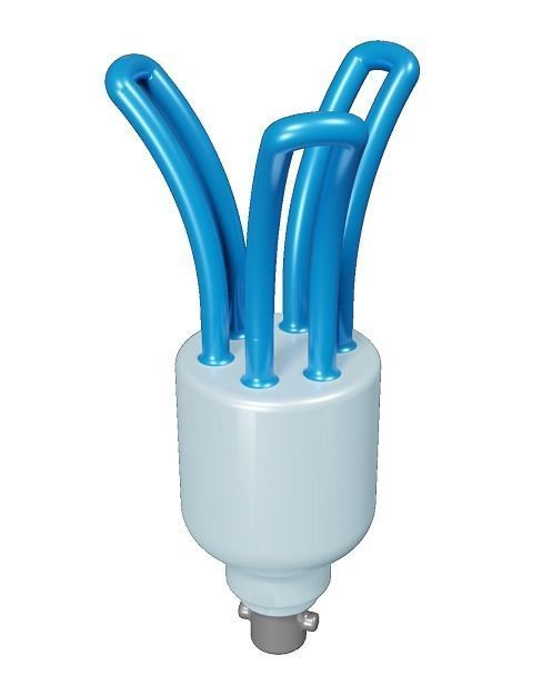 Cartoon CFL Bulb Low-poly 3D model_1