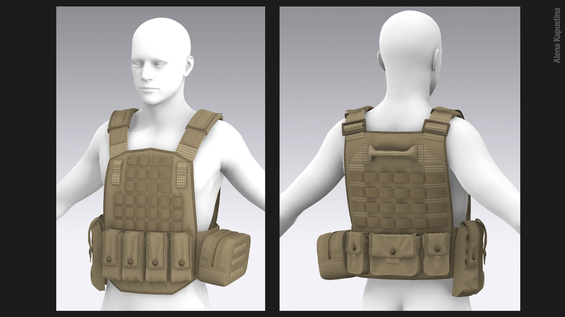 3 Tactical vest pack  Marvelous Designer project 3D model_5