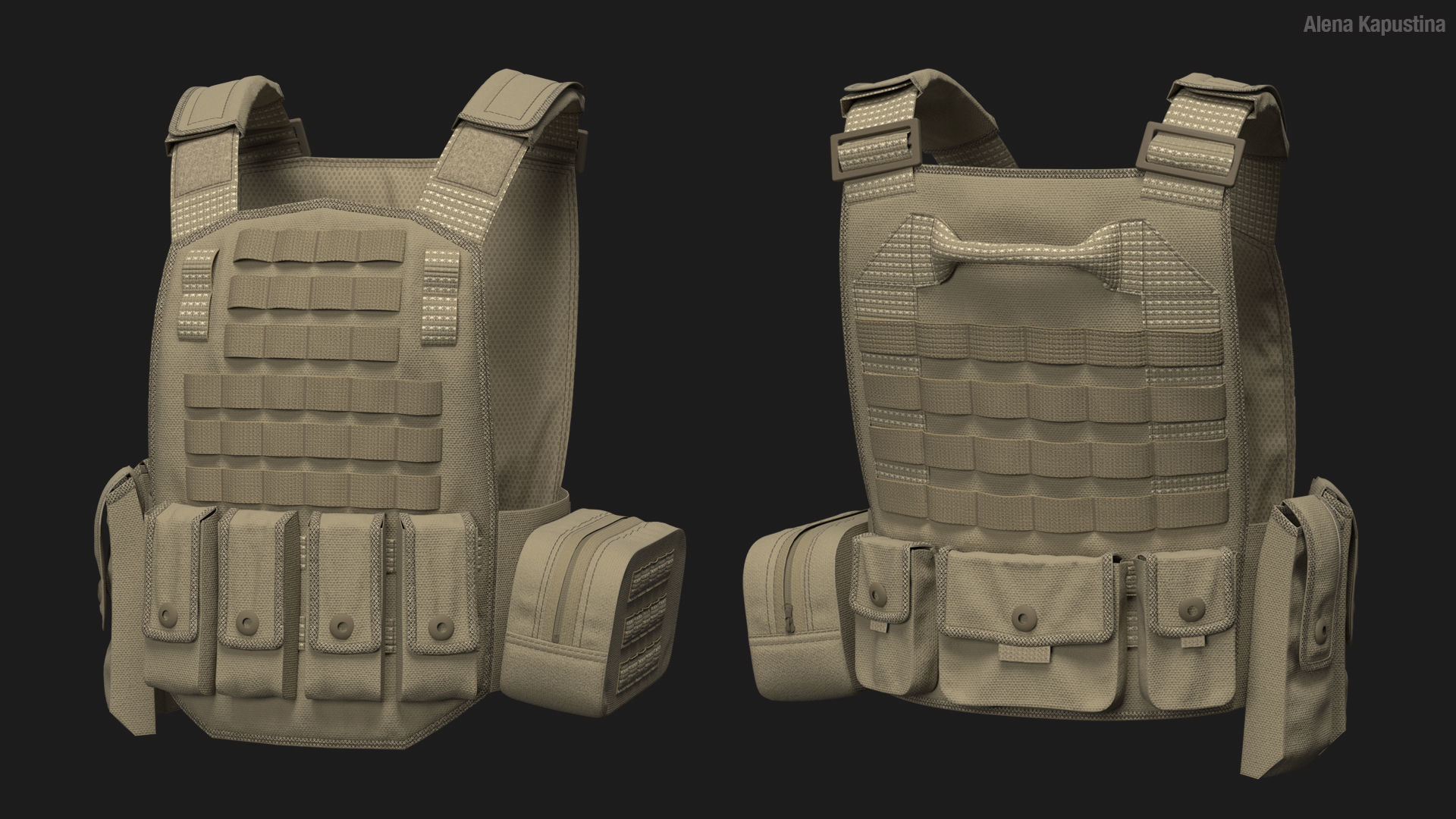 3 Tactical vest pack  Marvelous Designer project 3D model_2