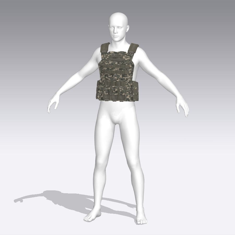 3 Tactical vest pack  Marvelous Designer project 3D model_7
