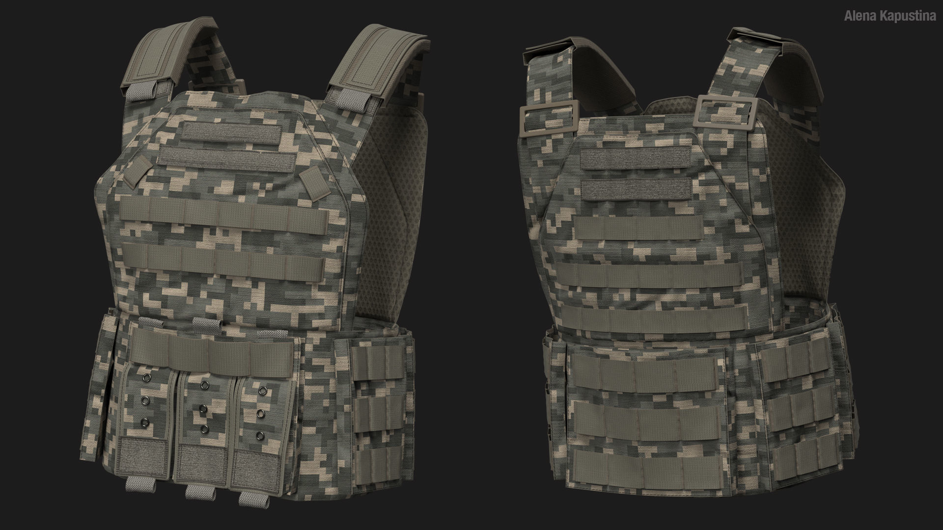 3 Tactical vest pack  Marvelous Designer project 3D model_1