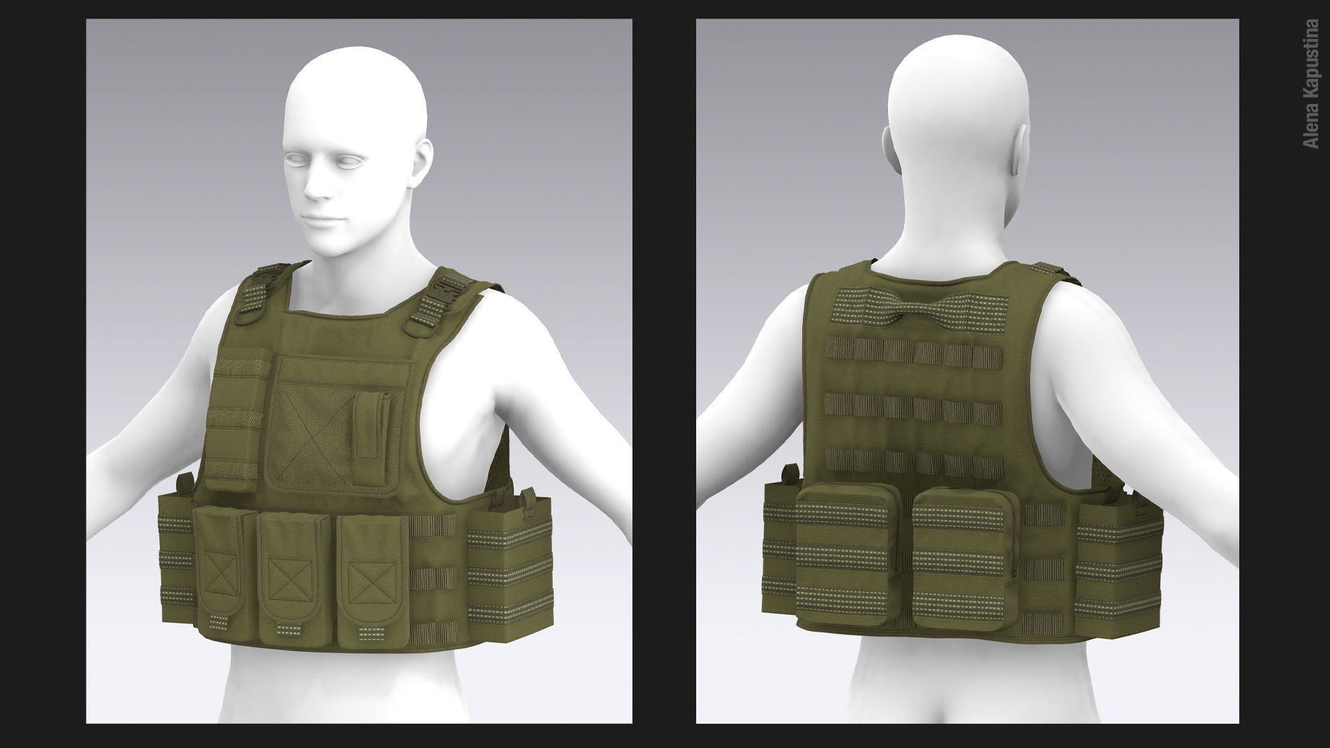 3 Tactical vest pack  Marvelous Designer project 3D model_6