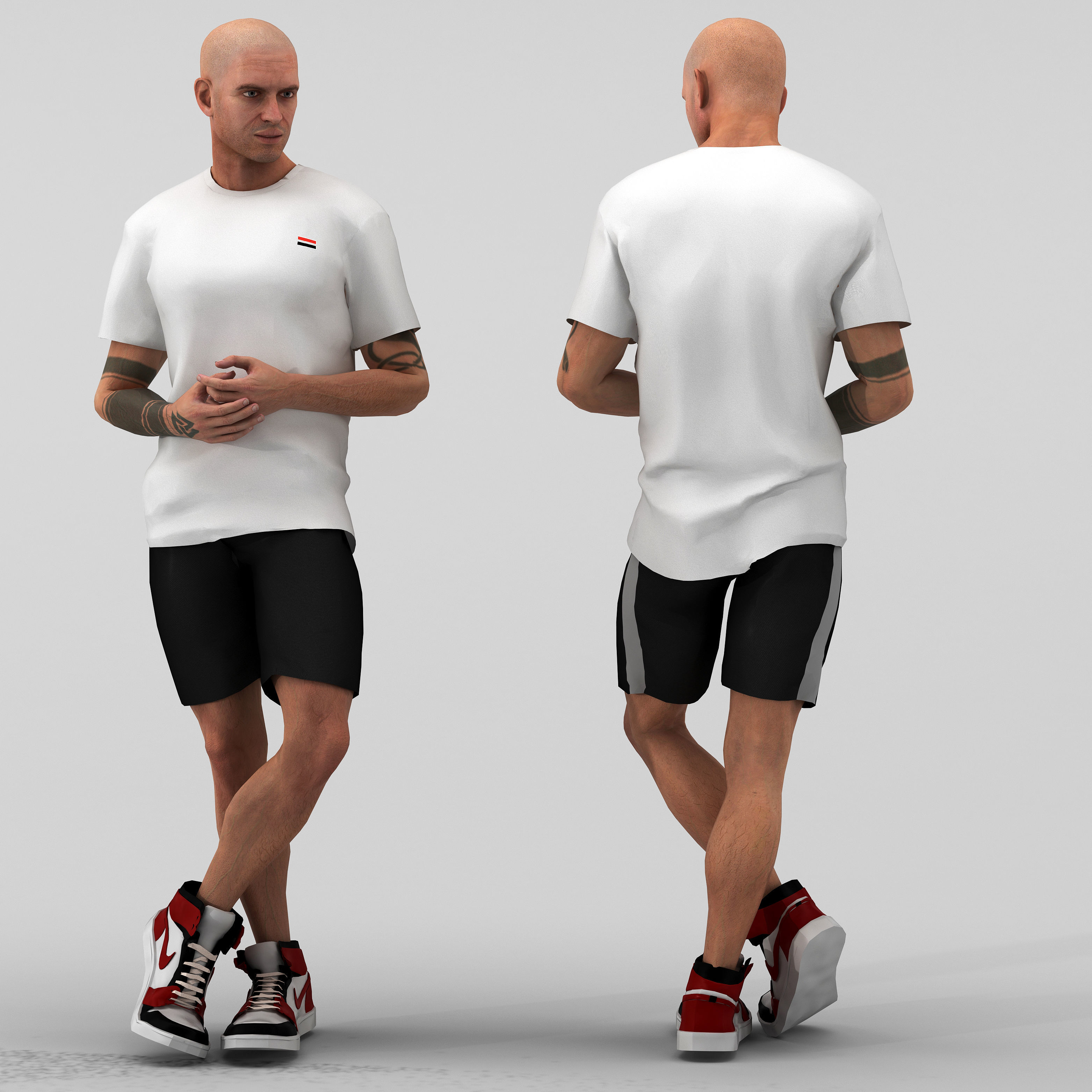 Alex-character-p2 man in shorts and t-shirt 3D model_1