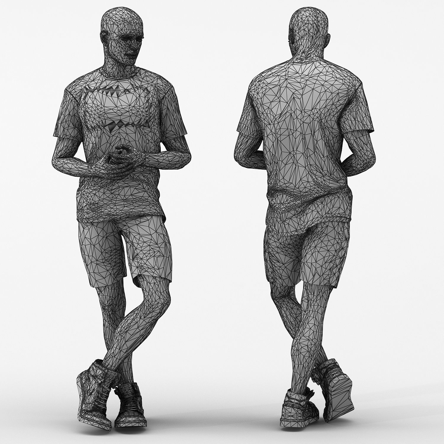 Alex-character-p2 man in shorts and t-shirt 3D model_2