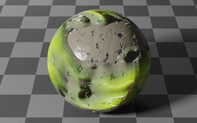 Caution radiation Procedural textures in Blender Low-poly 3D model_15