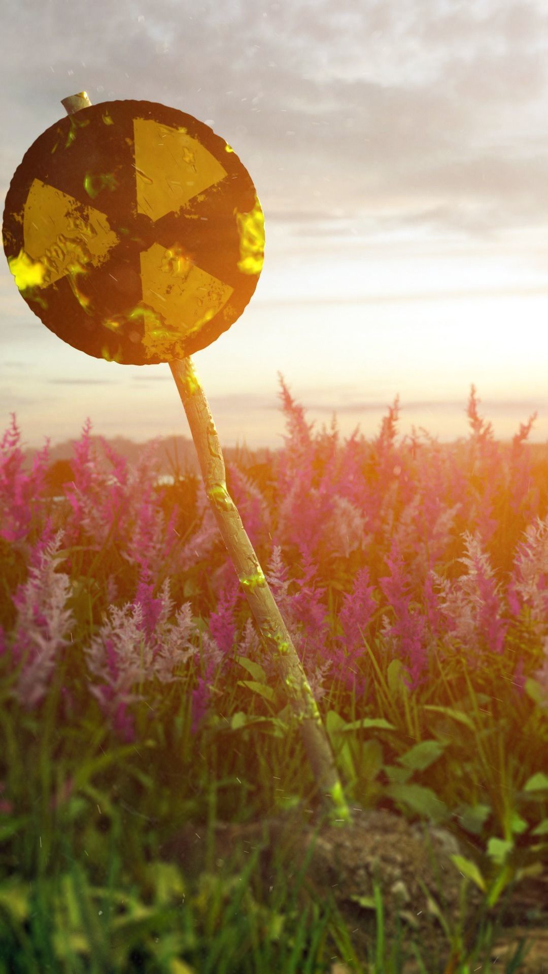 Caution radiation Procedural textures in Blender Low-poly 3D model_5