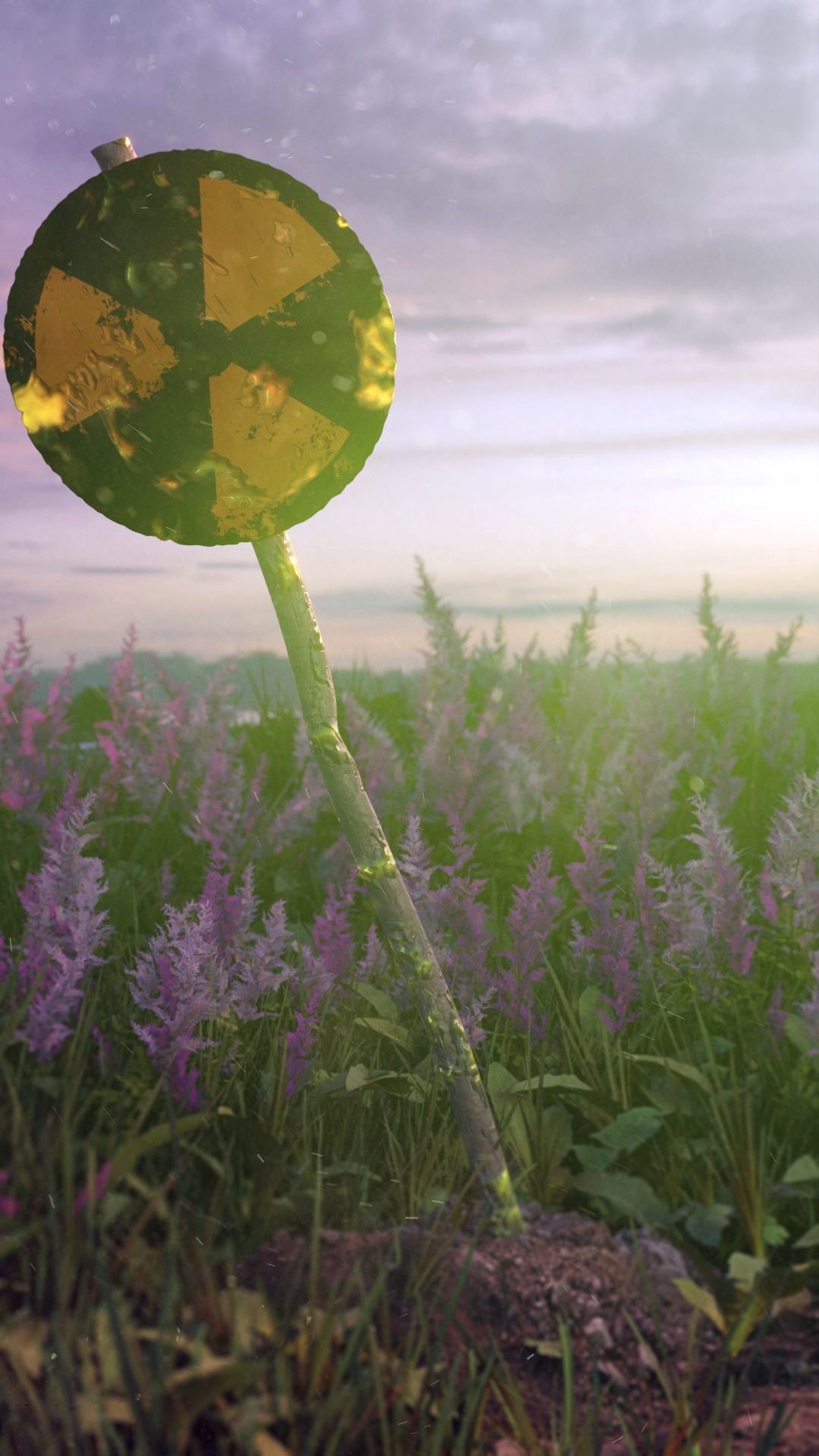 Caution radiation Procedural textures in Blender Low-poly 3D model_1