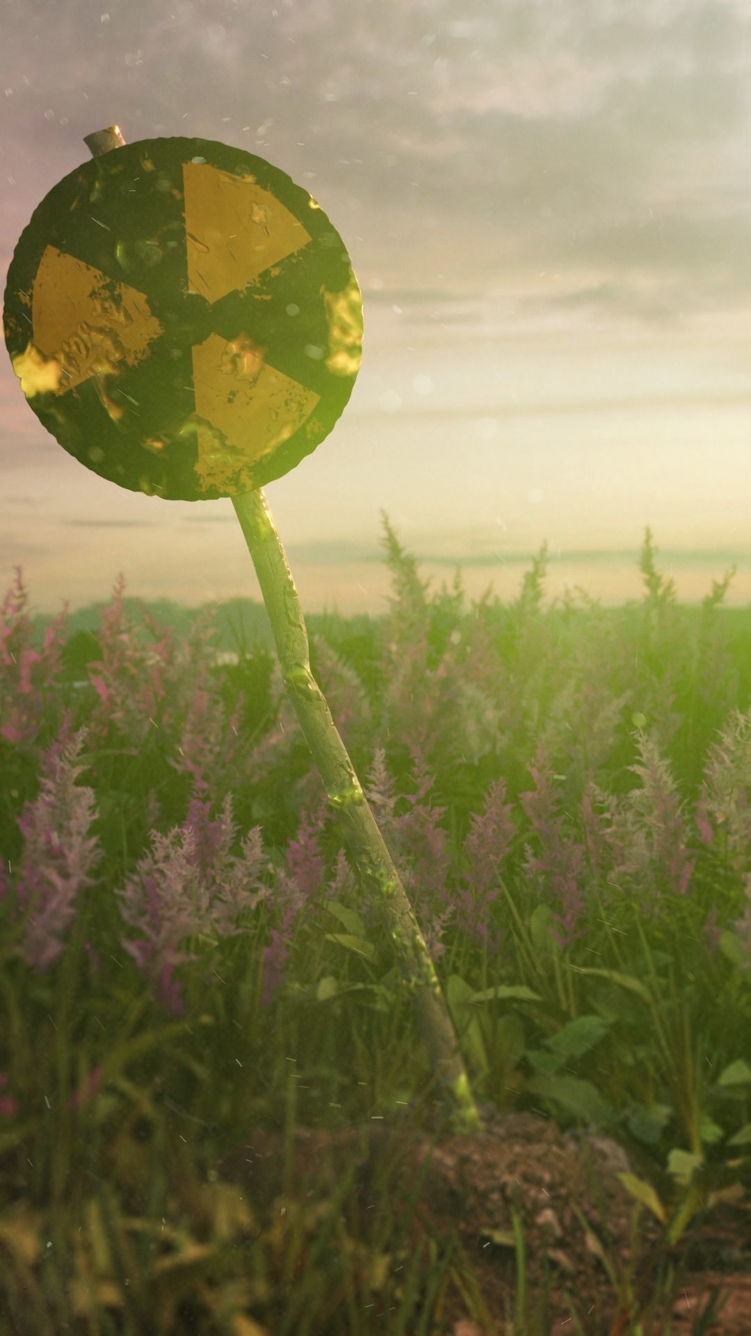 Caution radiation Procedural textures in Blender Low-poly 3D model_2