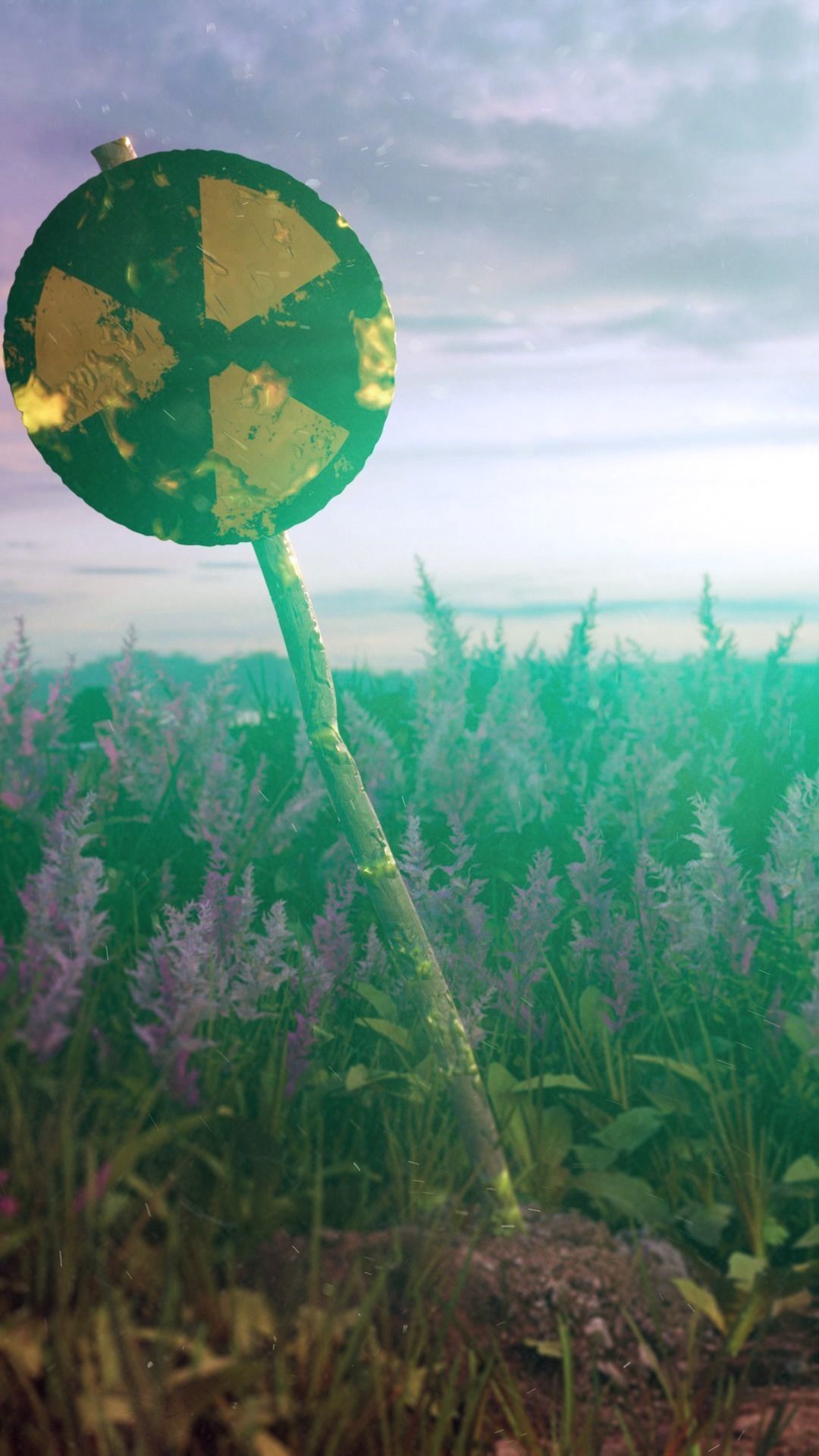 Caution radiation Procedural textures in Blender Low-poly 3D model_3