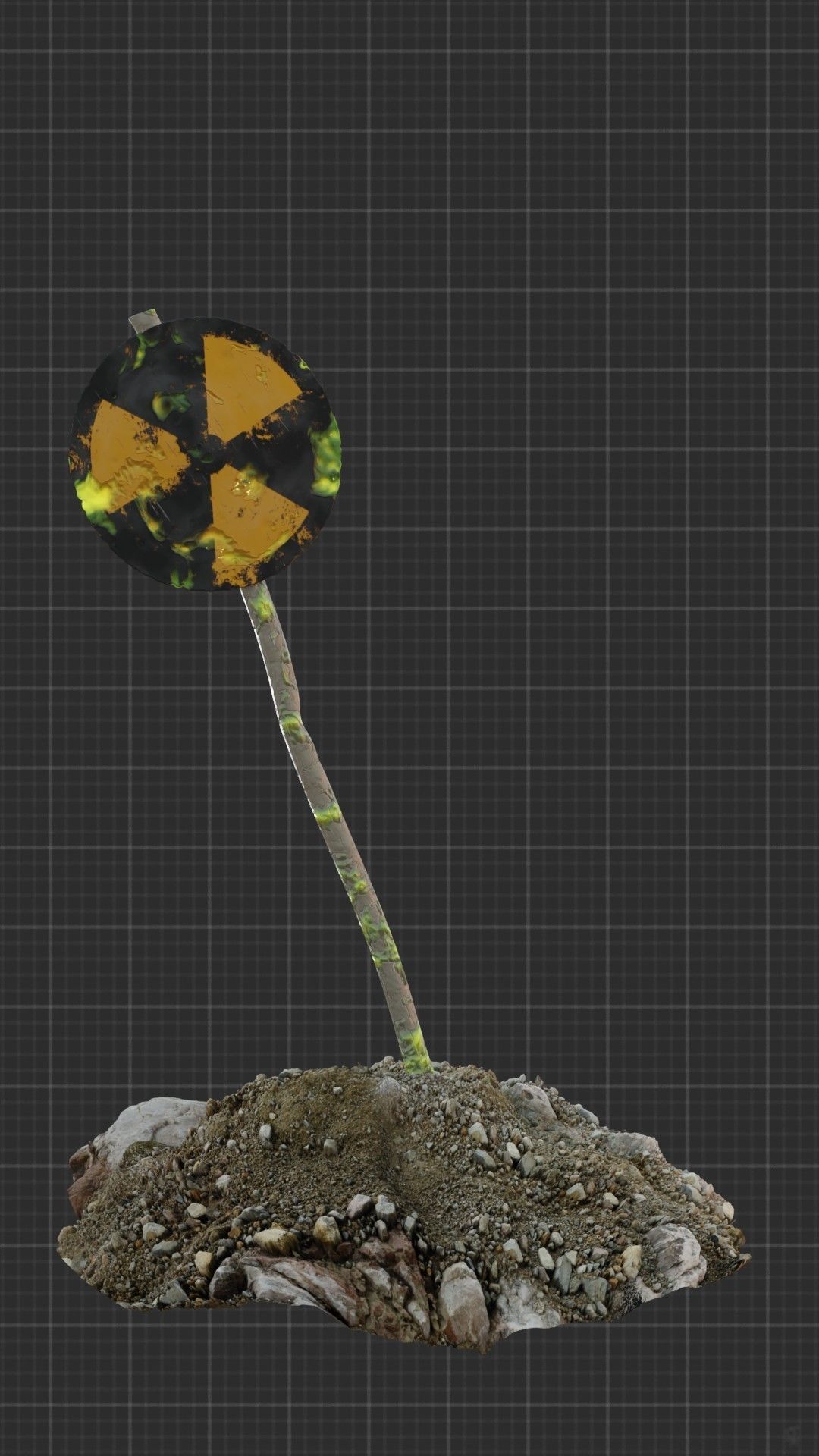 Caution radiation Procedural textures in Blender Low-poly 3D model_6