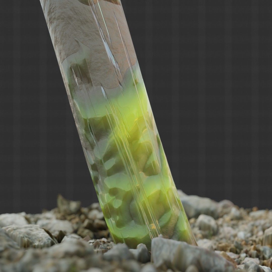 Caution radiation Procedural textures in Blender Low-poly 3D model_12