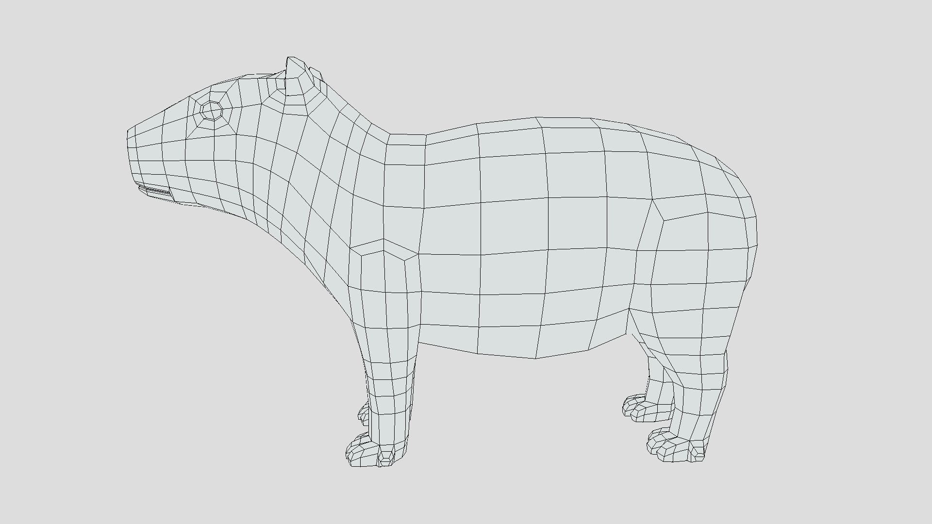 Low Poly Cartoon Capybara Low-poly 3D model_10