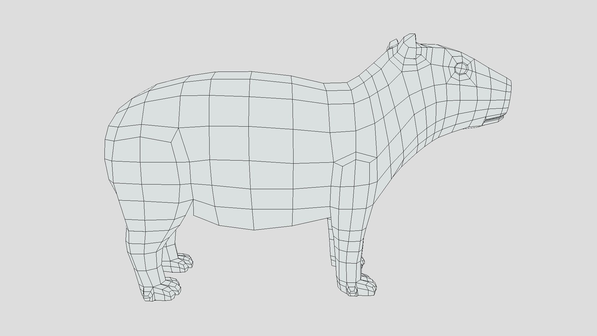 Low Poly Cartoon Capybara Low-poly 3D model_14