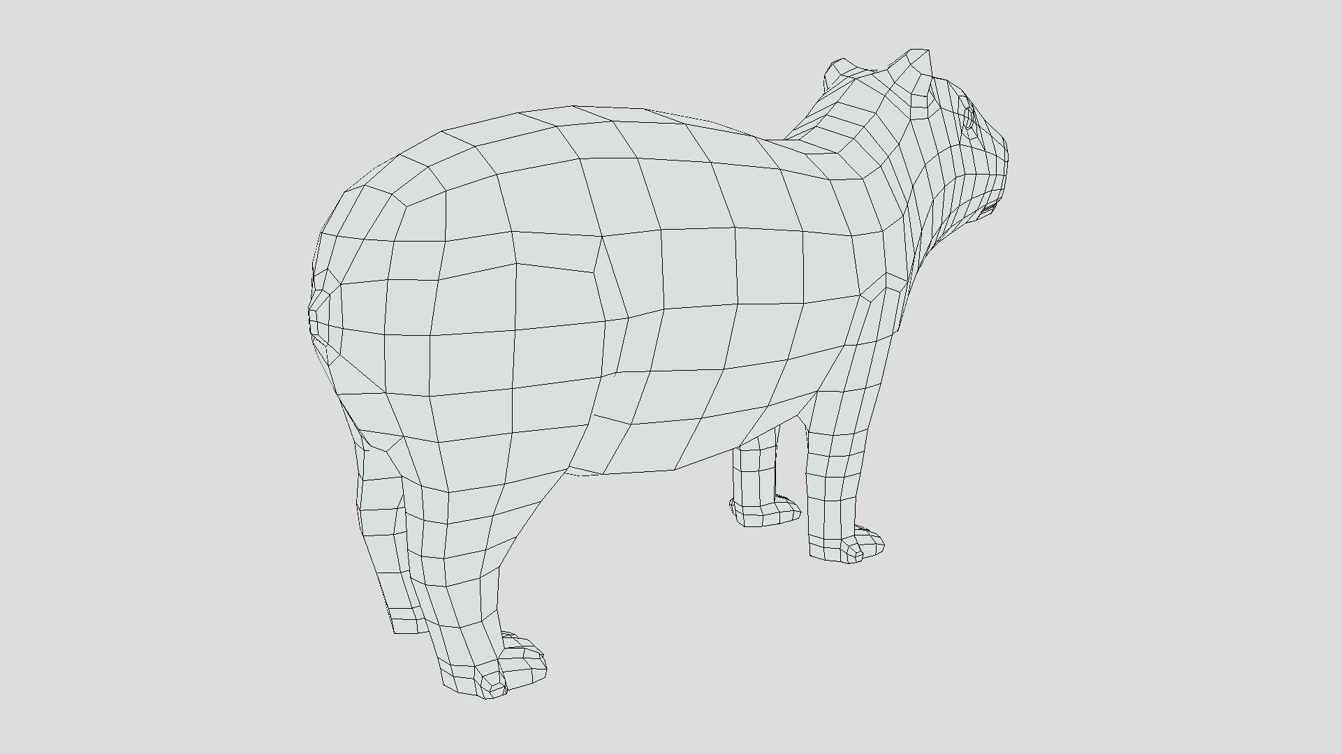 Low Poly Cartoon Capybara Low-poly 3D model_13