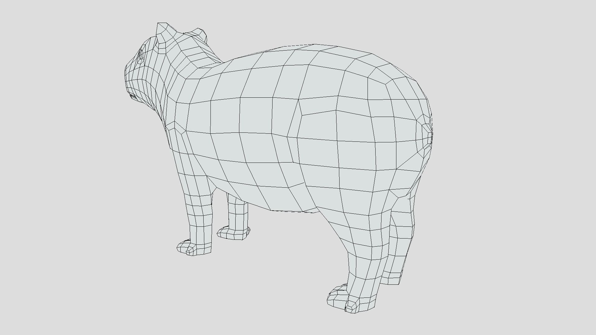 Low Poly Cartoon Capybara Low-poly 3D model_11