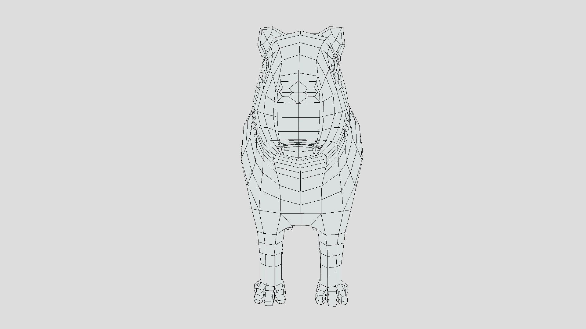 Low Poly Cartoon Capybara Low-poly 3D model_16