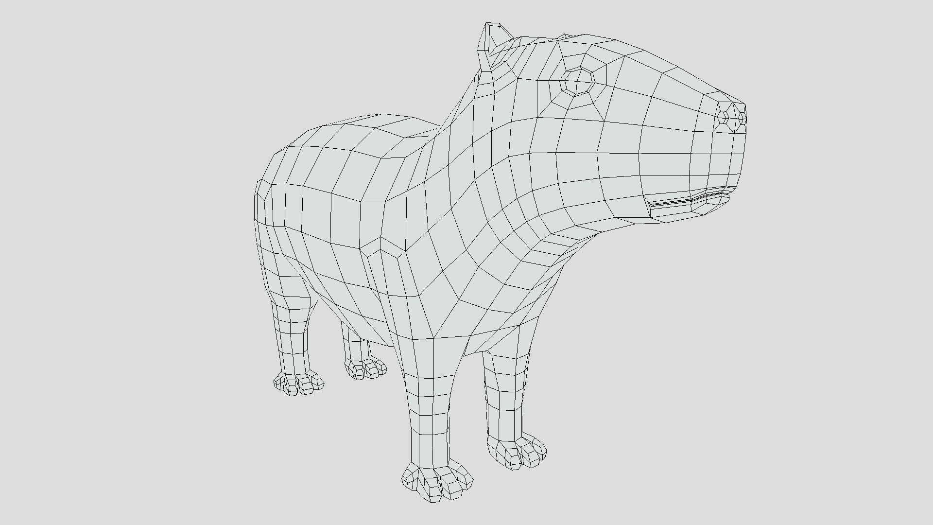 Low Poly Cartoon Capybara Low-poly 3D model_15